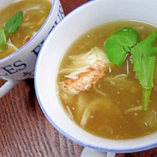 冬瓜とカニの中華風スープ